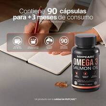 Omega 3 1280mg por cápsula aceite de salmón EPA DHA 90 cápsulas 3 meses fish oil pureza premium cardiovascular metabolismo salud antioxidante vitalidad - Otros - Ver 5