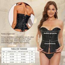 BSMKD Corset de Encaje para Mujer, Faja Corset Busto Modeladora Sexy, Corsé con Huesos de Acero y Extensor, para Todas las Ocasiones - blanco - Ver 11