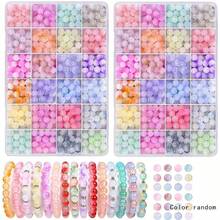 360pcs/480pcs Two-Color Gradient Crystal Imitation Jade Glass Round Beads Beaded Bracelet Making Kit For DIY Bracelets, Necklaces, Earrings, Crafts Beading Kits, Suitable For Beginners (Random Colors)