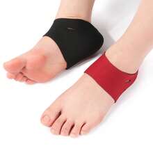 3 Pairs Heel Sleeves, Indoor Foot Covers For Foot Care, Ankle & Heel Protection Socks, Heel Sleeves - Black and Red - View 5