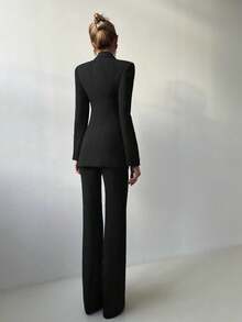 Women's Autumn/Winter Suit Jacket And Pants 2 Pieces Set
