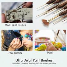 Artify Extreme Detail Paint Brushes 20pcs Miniature Brushes For Models And Art Painting Fine Detailing With Handbag Acrylic Watercolor Oil Models 40K