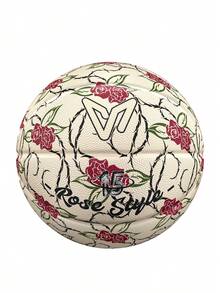 veidoorn 1 pieza Baloncesto de goma de la serie Rosa, talla 7 estándar, para entrenamiento en interiores y exteriores, con absorción de humedad y resistencia al desgaste, regalo perfecto para novia/novio - Mi Hong - Ver 8