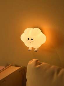 硅胶壁灯 LED床头灯 圣诞拍打硅胶夜灯 USB充电，暖光灯条三档亮度，星星、月亮、云朵图案 - Warm light - 查看 4