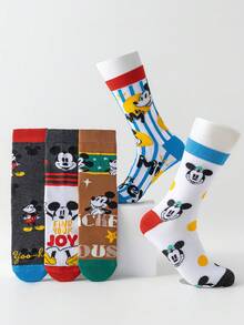 Disney 迪士尼 1/5/10 双装正品迪士尼米奇老鼠袜子，时尚袜子，袜子礼品，男士袜子，卡通袜子，女士袜子，室内拖鞋袜，创意礼品袜，迪士尼袜子 - 彩色 - 查看 9