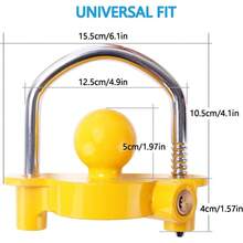 Trailer Ball Lock Hitch Coupler Towing Lock Adjustable Easy Installation Heavy Duty Steel And Aluminum Alloy Base For Towing Caravan Trailer - Yellow - View 2