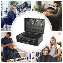 Barber Carrying Case Barber Case, Stylist Tool Box Professional Salon Hair Cutting Grooming Kit Storage Organizer For Clippers, Scissors, Barber Supplies (G) - Black - View 7