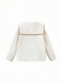Balabala 女童格子棉质夹克 幼儿秋冬装 温暖、时尚、舒适 - 白色調 - 查看 2