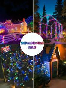 1 pieza Guirnalda de Luces Solares para Exteriores - 300/200/150/100/50 LED, Luces de Hadas Solares de Alambre de Cobre, IP65 Impermeable, 8 Modos de Iluminación, Adecuado para Jardín, Terraza, Boda, Acampada, Fiesta, Patio, Decoración de Árbol de Navidad, Navidad, Halloween, Luces de Decoración para el Día de San Valentín (Blanco Cálido/Blanco/Color/Azul/Rosa/Rojo)