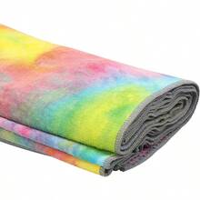 DZHJKIO Toallas de Yoga, Toalla de Yoga Caliente Antideslizante, Textura gofral, Absorbente de Microfibra sin Olor, tamao estndar 61x 182, para Yoga Caliente, Bikram, Pilates - Rosa, azul y amarillo - Ver 3