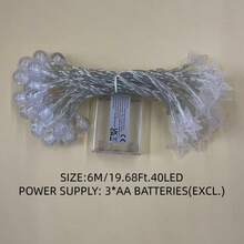 1pc 10/20/30/40 Lights 1.5/3/4.5/6m Star & Bubble Ball String Lights, Fairy Lights For Room Decor, Bedroom, Birthday Party, Wedding, Gift - Yellow - View 18