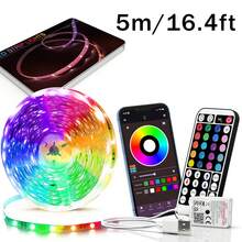 Tira de luz LED de 3 pies a 100 pies para decoración del hogar, equipada con control remoto de 44 teclas y control por aplicación, con temporizador y atenuación sincronizada con música, luz RGB de cambio de color adecuada para decoración de dormitorio, vacaciones, decoración de habitación, decoraciones de pared - luz policromática - Ver 12