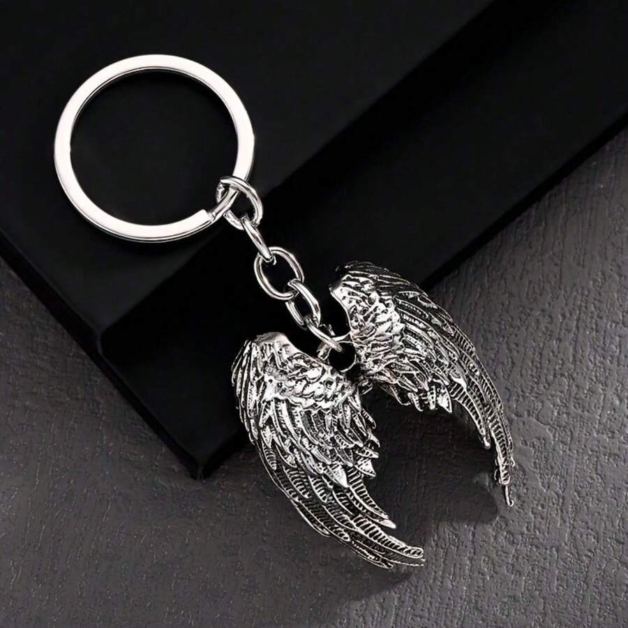 A Fashionable European And American Alloy Material Retro Angel Wings Wing Shape Men's And Women's Personalized Retro Key Ring Pendant Accessories - 1 - 查看 1