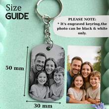 Personalized Engraved Stainless Steel Photo Keychain - Customized Family/Couple Photo Keepsake, Customizable Christmas Gift (For Him) - Multicolor - View 6