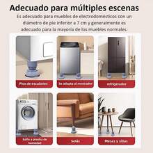 EstiloBCBCKEY4Pcs Patas Lavadora Antivibracion, Universal Antivibracion Lavadora, 10-12cm Ajustable Soporte Lavadora Secadora, Antivibración, Antideslizantes, Cancelación de Ruido (Gris)Versión mejorada - Gris - Ver 4