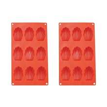 1pc Silicone Madeleine Pans - 9 Cups Madeleine Mold For Small Cake, Chocolate, Cookies Pack - Orange - View 7