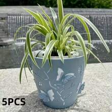 3D Embossed Cartoon Butterfly Lazy Double-Layer Plant Pots With Drainage Holes - Suitable For Indoor & Outdoor Decoration - Multicolor - View 4