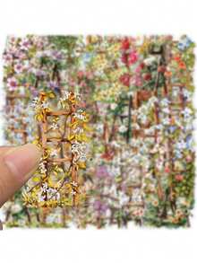 50pcs Flower Ladder Artistic Graffiti Stickers Transparent Waterproof Creative Decoration Phone Case Laptop Guitar Cup Stationery Box DIY Stickers