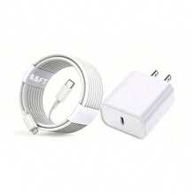 20W Charger Set Fast Charging Adapter + 6.6ft/200cm High-Efficiency Data Transfer Charging Cable Compatible With IPhone 14/13/12/11/XS/XR/8/7/6/ Series High-Efficiency Wall Fast Charging Set - US A Type Plug(110-127V) - View 9