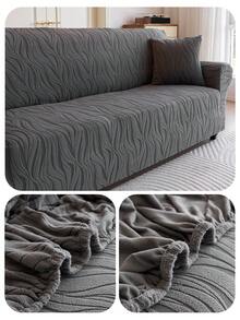 1 Stück Plüsch Jacquard einfarbige Sofabezug für alle Jahreszeiten, Stil rutschfest, schmutzabweisend, haustierfreundlich, Komplettbezug für 1/2/3-Sitzer Sofa