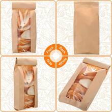 50 túi nướng hình chữ nhật, túi đựng bánh mì baguette có cửa sổ trong suốt, hộp đựng mang đi đa năng, ấn để dán kín, thích hợp để bảo quản trong tủ đông, đựng bánh mì, bánh mì nướng, bánh sừng bò, bánh quy và đồ ăn nhẹ - Nhiều màu - Xem 2