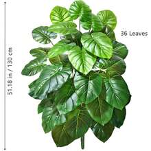Lá hoa loa kèn/lá táo nhân tạo chất lượng cao, lá Monstera, kích thước 60-130cm/51.1in, cây cảnh sống động như thật, thích hợp trang trí nhà cửa, văn phòng trong dịp lễ. - Màu xanh Ô liu - Xem 15