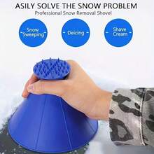 5-In-1 Ice Scraper & Snow Shovel, Multifunctional Cone Shape Windshield De-Icer Tool For Car, Effortless Winter Snow Removal And Defrosting, Quick Vehicle Ice Scraper Brush, Windshield Ice Scraper, Ice Remover Car, Snow Car Accessories