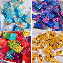 1 pieza Molde de resina para hacer dominó, Molde profesional de resina epoxi para dominó, Juego de molde de dominó de 28 piezas, Molde de silicona durable para hacer colgantes, pasteles y joyería DIY con dominó