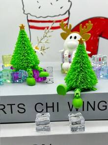 3D Printed Christmas Decorations, Plastic Christmas Tree Ornaments, Christmas Snowman & Reindeer, Christmas Tree With Stars, Desktop Christmas Tree, Movable Joint Christmas Tree, Snowman Shaped Christmas Reindeer, Suitable For Bookshelf, Home, Office Desk, Cafe, Holidays, Parties, Christmas Gifts, Home Decor, Best Gift For Friends - Multicolor - View 7