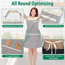 1 chiếc tạp dề cỡ lớn 89cm có thể điều chỉnh với túi - Tạp dề nấu ăn nhà bếp bằng polyester bền, thích hợp cho Lễ Tạ ơn và các ngày lễ, thiết kế yếm dài, màu trơn, tiện dụng | Tạp dề yếm dài | Vật dụng nhà bếp thiết yếu - Nhiều màu - Xem 5