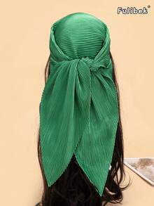 1 Stück 90cm Damen Einfarbiger Crinkle Chiffon Schal, Damen Bandana & Quadratischer Schal, Haaraccessoires, Stirnband, Haargummi, Kopftuch, Modisches Accessoire, geeignet für Strand, Urlaub und den Alltag, um Ihren Stil zu betonen