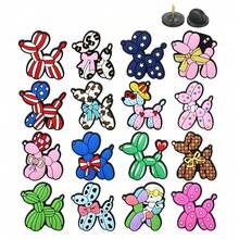 16PCS/SET, Plastic, Striped Star Bow Hat Pink Blue Green Plaid Multi Style Balloon Dog Series Pattern Pins, Suitable For Backpack Collar Handmade Decorative Accessories, Perfect For Christmas Gifts