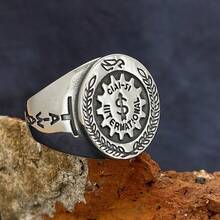 1 buah cincin stainless steel ukuran AS, gaya modis, cocok sebagai hadiah untuk teman, kolega, ayah, ibu, pacar, dan pasangan. - Perak - View 2