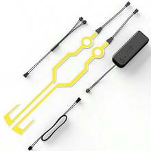 1 Set de Luces para Casco de Motocicleta, Luces de Freno Libres para Casco, Pegatinas de Rayas Iluminadas, Tira de Luz EL para Cascos de Motocicleta