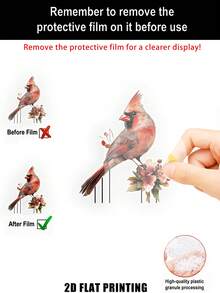 2D Flat, 1pc Proud Cardinal Decorative Sign - Suitable For Outdoor Planters, Lawns And Patios, Holidays, Weddings, Parties, Cardinal Lovers, Garden Themed Yards, Durable Marker, Acrylic Art Fit For 11 Occasions