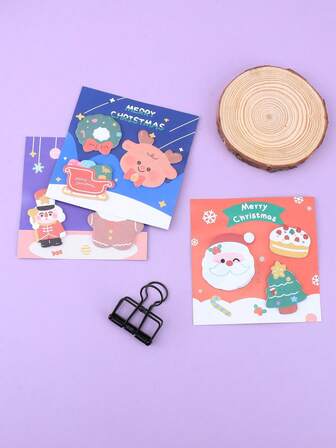 20 Blatt/Set exquisite Weihnachts-Haftnotizen, kreative Designs mit verschiedenen Weihnachtsmustern, zarte und tragbare Büroartikel und Studentenzubehör Notizblöcke, Geschenke für Freunde zu Weihnachten