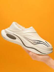 Botas de tobillo con puntera redonda nuevas de invierno para hombres, con forro de algodón acolchado y cálido. Pantuflas de algodón cálidas para interiores. Botas de nieve. Zapatos de invierno cálidos y cómodos para usar en interiores.