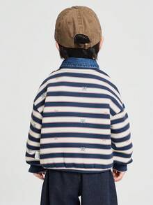 Balabala Tom And Jerry Boys' Layered Hoodie, 2025 Autumn/Winter Collection, Cute & Warm Sweatshirt - Blue and White - View 3