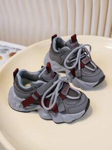 2025 Spring New Casual Children's Sports Shoes, Lightweight & Fashionable Thick-Soled Chunky Sneakers For Boys And Girls - Xám - Xem 6