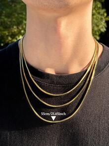 Men's Minimalist 1.8MM Box - Style Stainless - Steel 18K Gold - Plated Chain Necklace: Durable, Non - Fading, Perfect For Sporty & Daily Looks - Multicolor - View 10