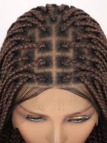 36" Full Lace Braided Wigs Synthetic Hair Box Braids Lace Front Wigs Knotless Braided Wigs For Women Braiding Wigs African