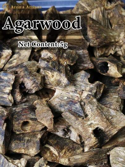 5g, Madera de agar de alta calidad, incienso de larga duración, sin aditivos químicos, fragancia rica, excelente calidad, fragancia a madera, se puede usar con un quemador de aromaterapia para purificar el aire, eliminar olores, calmar la mente y ayudar a dormir, calmar las emociones, adecuado para regalos, recibir invitados, yoga