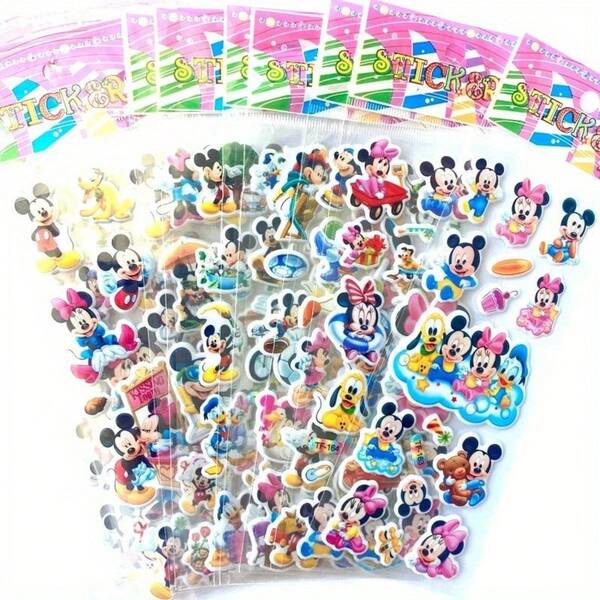 12 pièces   et  Ensemble d'autocollants à bulles 3D, autocollants de bandes dessinées en PVC, cadeau d'autocollants à bulles, convient pour la découpe, le collage et la décoration de téléphones, d'ordinateurs et de montres,