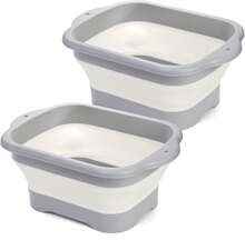 2-Pack Collapsible Wash Basins, 11L Large Dish Tub With Drain Plug - mặc định - Xem 8