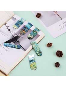 Simpeak 12 Piezas Separadores de Libros Marcadores Magnéticos, Bonitos Marcadores PáMagnéticos, Clips PáMagnéticos, Marcadores para Estudiantes Oficina Papelería Lectura, Cuadro - palabra - Ver 12