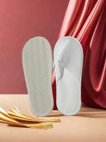 20 paires/10 paires/5 paires/1 paire Pantoufles jetables d'hôtel avec semelles épaisses pour les invités, la maison, les voyages, portables, pliables pour l'hôtel, le salon de beauté - Multicolore - Voir 3