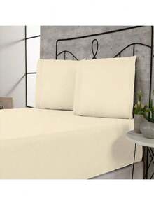 400 Thread Count Bedding Set With Elastic Hotel Standard Ponto Palito All Sizes Bedroom Soft Touch - 稻草 - 查看 2