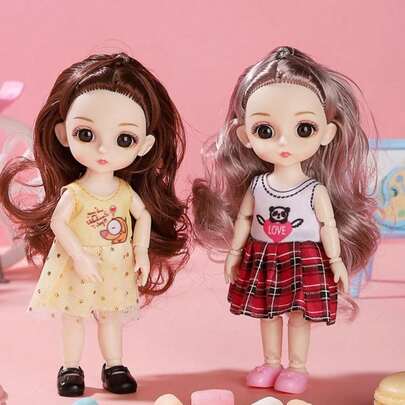 Mini Muñeca BJD 17 cm Articulada con Ropa y Zapatos Estilo Moda