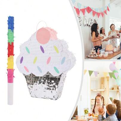 Eiscreme Torte Pinata Urlaub Dekorationen Überraschung Süßigkeit Party Pinata mit Stick