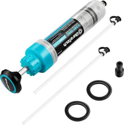 DURATECH 200CC Fluid Extractor Automotive, Fluid Pump With Long Extension Tubes, Oil Syringe With Powerful Suction, Fluid Extractor Pump Extracting Engine Oil, Transmission Oil And Brake Fluid